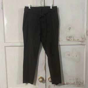 LOFT Dark Olive Straight Leg Dress Pants with tie